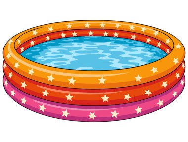 Beyaz zemin üzerinde izole edilmiş yüzme havuzu vektör çizimi su aktivitesi için mükemmel yaz tatili ve su temalı tasarım sanat eserleri