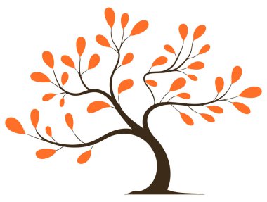 Botanik mevsimsel doğa dekorasyonu için ideal ağaç dalı tasarım şablonu vektör illüstrasyonu veya ağaç temalı grafik çizimi