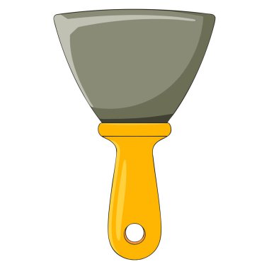 Beyaz zemin üzerinde izole edilmiş atölye spatulasının vektör illüstrasyon tasarım unsuru düz endüstriyel sanat tarzı için tasarım aracı