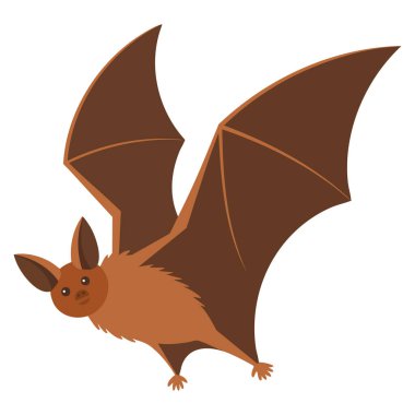 Cadılar Bayramı için beyaz vektöre izole edilmiş yarasa illüstrasyonu ve gizemli orman serisi hayvan temalı tasarım ürkütücü mevsimsel dekorasyon veya vahşi yaşam sanatları için mükemmel.