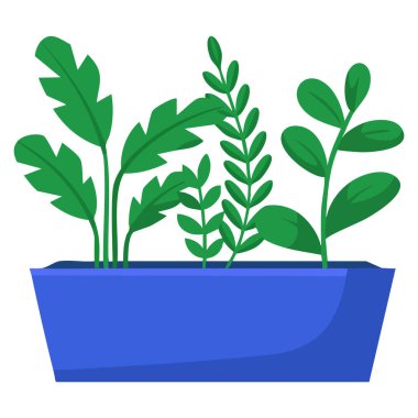 Çiçeklerle dolu güzel bir bahçe kulübesi. Yapraklı yeşil filizler. Vektör çizimleri, tarım sebze bahçesi ve bahar tasarımları için mükemmel.