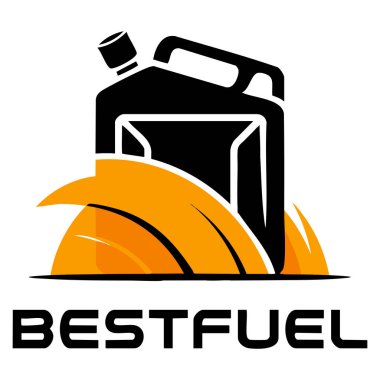 Endüstriyel markalaşma enerji şirketi ürün kimliği ve yaratıcı tasarım için ideal gri ve sarı renk kullanan en iyi yakıt ya da benzin vektör logo şablonu tasarımı