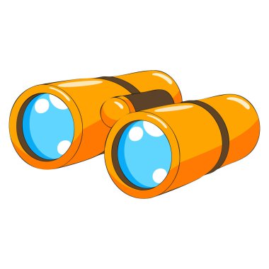 Beyaz arkaplan üzerindeki dürbün çizimi yaban hayatı gözlem kuşlarını izlemek veya yaratıcı sanat eserlerini keşfetmek için uygun izole vektör tasarımı