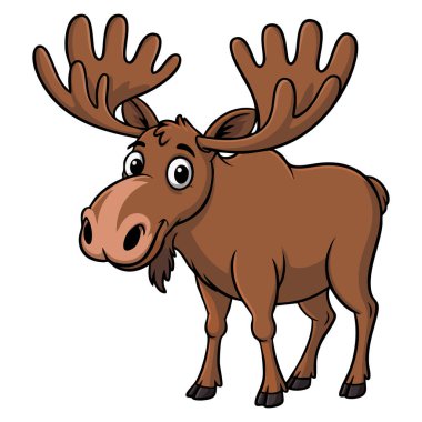 Ciddi yüzlü kahverengi geyik yaban hayatı orman doğası temalı yaratıcı sanat eserleri ya da dekoratif görseller için mükemmel bir tasarım.