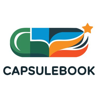 Sağlıklı konsept, marka akademik refah tasarımı ve sağlık hizmeti öğrenme temaları için uygun tıbbi ve eğitim sembollü kapsül kitap vektör logosu şablonu