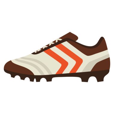 Çizme stili futbol ayakkabıları beyaz arka planda izole edilmiş spor malzemeleri futbol tasarımı ve çizgi film çizimleri için mükemmel.