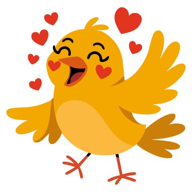 Mutlu gözlü şirin tavuğun çizgi film vektör çizimi beyaz arka planda izole edilmiş kuş karakteri eğlenceli yemek temalı yaratıcı sanat eserleri için uygundur