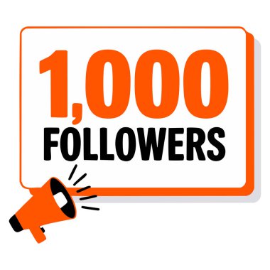 1000 takipçi illüstrasyonu 1k sosyal medya şablonu takip eden kilometre taşı tanıtımı ve nişan grafikleri için ideal.