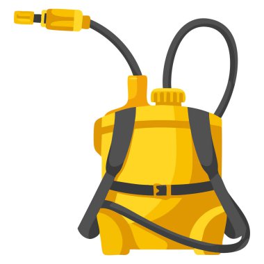 Kimyasal böcek ilacı portakal suyu spreyi vektör illüstrasyonu böcek ilaçlama servisi imha bahçesi ve temalı ekipman tasarımı için mükemmel.