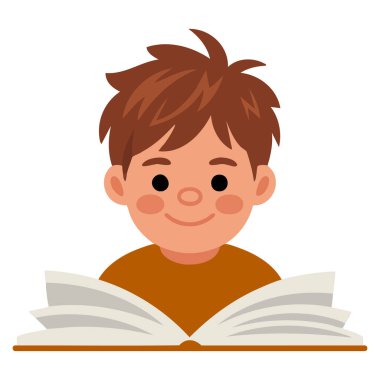 Çocuk karakteri okuma kitabı, beyaz arka plan eğitim kavramı üzerine izole edilmiş okul eğitimi materyalleri ve görsel temalı öğrenme için ideal