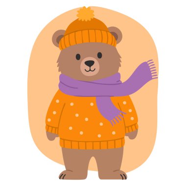 Puantiyeli süveter vektör çizimleri çocukların tebrik kartları ya da eğlenceli hayvan karikatürleri çizimleri için mükemmel.