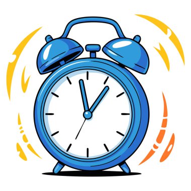 Klasik çalar saat saat vektör çizgisi ve klasik sabah uyanma sembolünü ve geleneksel saat temalı tasarımı gösteren renk retro stili