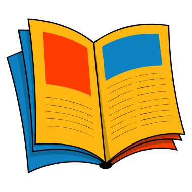 Renkli kitap haber illüstrasyonu, yayınlama, öğrenme, eğitim, kütüphane veya medya temalı yaratıcı sanat eserleri için uygun beyaz arkaplan vektör tasarımına izole edilmiştir
