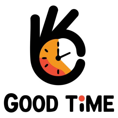 İyi zaman veya iyi zaman vektör logo şablonu tasarımı yönetim zamanlaması için uygun saat sembolü verimlilik modern kimlik markalaşması
