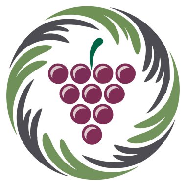 Üzüm vektörü simgesi, meyve temalı illüstrasyonlar, gıda ambalajları ve dekoratif veya eğitici sanat eserleri için mükemmel bir tasarım elementi.