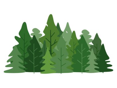 Green fir tree vector illustration ideal for rural landscape element scenery background nature themed outdoor or environmental design projects