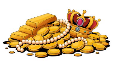 Beyaz arkaplan vektör tasarım ögesi üzerine bir grup hazine lüks nesneler için mükemmel mücevher afişleri ve yaratıcı sanat eserleri