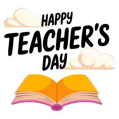 Mutlu öğretmenler günü arkaplan vektör illüstrasyonu tebrik kartı tasarımı ve yaratıcı eğitim temaları için ideal