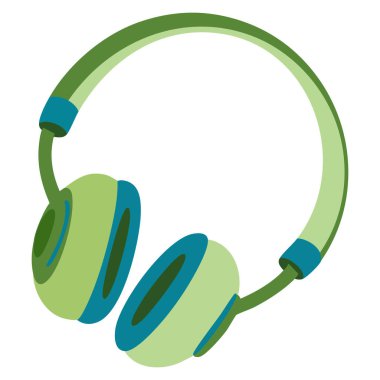 Müzik dinleme vektör illüstrasyonu için kulaklık müzik, eğlence ve dijital medya temaları için mükemmel bir araçtır.