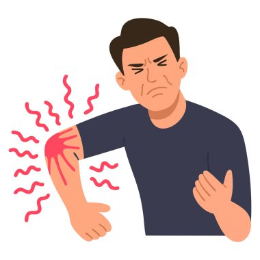 Kalp krizi semptomu olan bir adamın konvülsiyon vektör çizimi tıbbi eğitim için uygundur sağlık bilinci ilk yardım ve sağlık hizmeti temalı yaratıcı tasarım