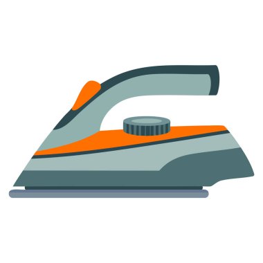 Modern ev aletleri ve ev aletleri tasarımı kavramlarını ütüleyen giysiler için mükemmel kablosuz elektrik ütüsünün ev aletleri illüstrasyonu