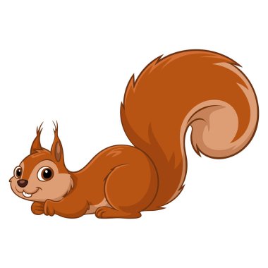 Beyaz arka planda bir sincap tasviri yaban hayatı hayvan doğası veya orman temalı yaratıcı sanat eserleri için mükemmel bir izole vektör tasarımı.