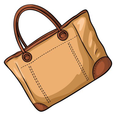 Moda aksesuar markalaştırma yaşam tarzı sanat eserleri veya modern tasarım temaları için ideal olan beyaz arka plandaki kahverengi çantanın tasviri