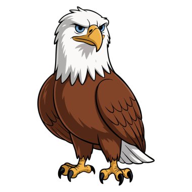 Beyaz zemin üzerinde vahşi kartal tasviri yaban hayatı kuş türleri için uygun izole vektör tasarımı doğa koruma ve eğitim temalı sanat eserleri