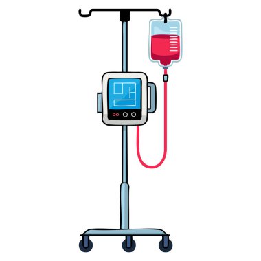 Direk tıbbi malzeme taşıyıcı illüstrasyonuna bağlı damar içi çantalar sağlık, hastane, tıbbi yardım, hasta bakımı ve temalı tasarımlar için idealdir