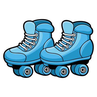 Mavi renkli çizim vektör tasarımı ile izole edilmiş patenler spor eğlencesi paten hobisi ya da çocukluk temalı sanat eseri için mükemmeldir.
