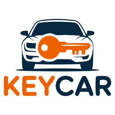 Otomotiv hizmetleri, kiralık araba erişim markası ve modern hareketlilik temalı kimlik için ideal taşıma sembolü kullanan anahtar araç vektör logo şablonu