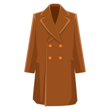 Kollu uzun palto sonbahar giysi vektör ilüstrasyonu mevsimsel moda, sıcak giysi, günlük tarz, kıyafet tasarımı veya sonbahar temalı projeler için mükemmel