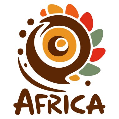 Orijinal Afrika logosu tasarımı, marka kimliği, iş, kültür veya kabile esinlenilmiş yaratıcı sanat eserleri ve grafikleri için uygun bir vektör çizimi şablonu