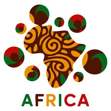 Afrika logosu tasarım şablonu vektör çizimi. Marka kimliği, kültürel esinlenilmiş iş dünyası, kabile çizimleri ve yaratıcı grafikler için ideal.