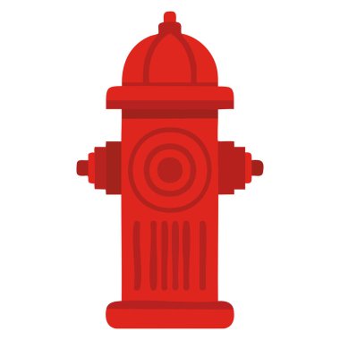 Kırmızı yangın musluğu itfaiyecisi beyaz arka planda izole edilmiş itfaiye musluğu ikonu tasarımı güvenlik için mükemmel acil servis ve kentsel koruma temalı sanat eserleri için