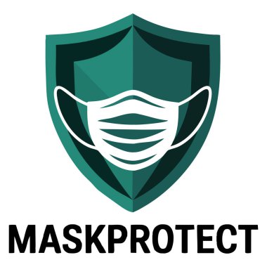 Virüs önleme kampanyası güvenlik farkındalığı ve koruyucu markalaşma projeleri için uygun maske vektör logo şablonu tasarımı kalkanı