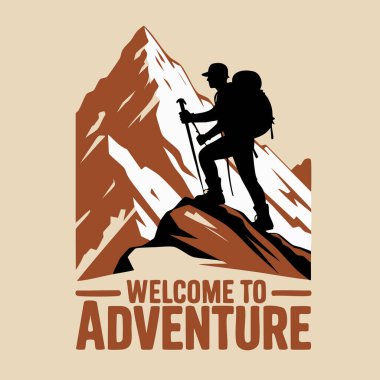 İlham verici motivasyonel alıntı içeren tipografi poster vektörü. Macera tırmanışına hoş geldin. Tişört çantası desenleri için mükemmel bir başarı elde ettin.