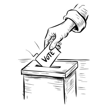 Siyasi kampanyalar, sivil katılımlar, seçim posterleri, demokrasi farkındalığı ve sosyal proje tasarımları için uygun oy kullanma illüstrasyonları