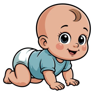 İzole edilmiş bebek emekleme tasarımı vektör çizimi çocuk eğitimi görsel ebeveynlik rehberleri veya bebek ürünü yaratıcı sanat eserleri için idealdir