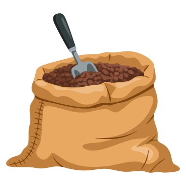 Gübre torbası karikatür tarzının vektör illüstrasyonu tarım tarımı için ideal bitki yetiştirme ve yaratıcı bahçe temalı çizimler