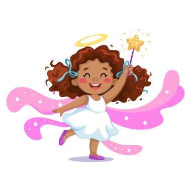 Beyaz arkaplandaki kızın vektör illüstrasyonu moda, portre, karakter, çocuklar veya çizgi film temalı sanat eserleri için ideal tasarım elementi.