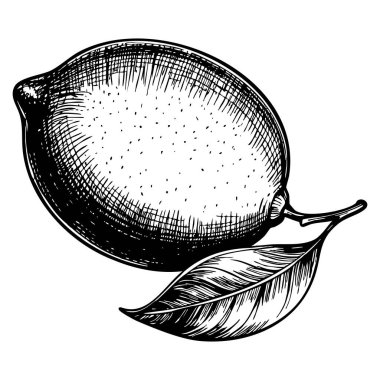 Vejetaryen gıda ürünleri broşürleri, pankartlar, pazarlar ve mağazalar için uygun beyaz zemin üzerinde izole edilmiş el çizimi limon meyvelerinin vektör çizimi