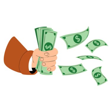 Nakit parayı hesaplayan ellerin vektör çizimi finansal başarı gelir konsepti iş karikatür tarzı ve parayla ilgili sanat eserleri için mükemmel