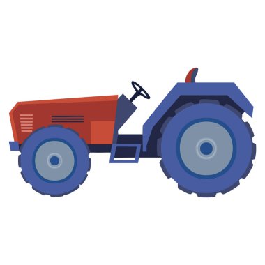 Traktör ağır makinelerinin vektör illüstrasyonu tarım işi tarım ürünleri ve inşaatla ilgili yaratıcı ve eğitimsel sanat eserleri için mükemmeldir.