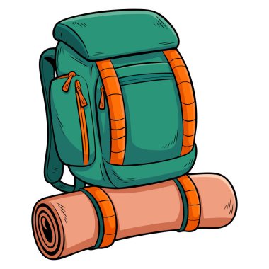 Beyaz arka planda izole edilmiş seyahat çantasının vektör çizimi seyahat aksesuarları turizm ve ulaşım temalı tasarımlar için ideal