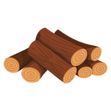 Yakacak odun yığınının vektör çizimi kamp ateşi teması kamp yaşam tarzı ve kırsal doğal tasarım için mükemmel.