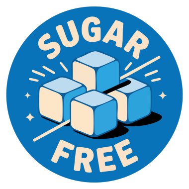 Şekersiz rozet için vektör logo şablonu gıda ürünleri için uygun sağlıklı etiket tasarımı doğal malzeme ambalajı ve diyet dostu markalaşma sanatsal çalışmaları