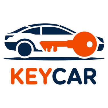 Otomotiv markalaştırma servis arabası kiralama ve ulaşım kimliği için uygun ulaşım sembolü kullanan vektör logosu şablonu anahtar araba tasarımı