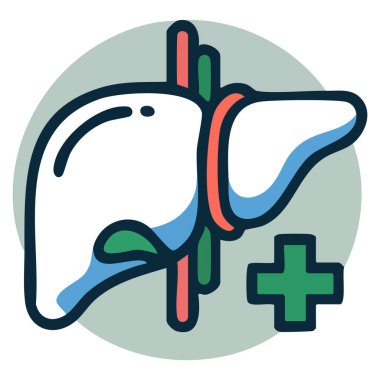 Tıbbi iş sağlığı tedavi desteği ve klinik sağlık markalaşma temaları için ideal bir sembol içeren vektör logosu karaciğer bakımı
