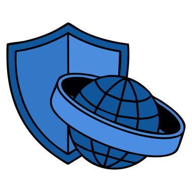 Dünya kalkan vektör logosu dünya için mükemmel bir şablon ve küresel bakım çevre güvenliği ve uluslararası temalı görsel markalaşmayı güvence altına alır